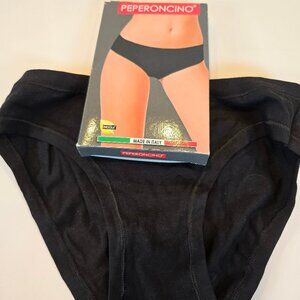 Made in Italy  Black Cotton/Modal Panties for Ladies (girls)- XS (IT size 3)